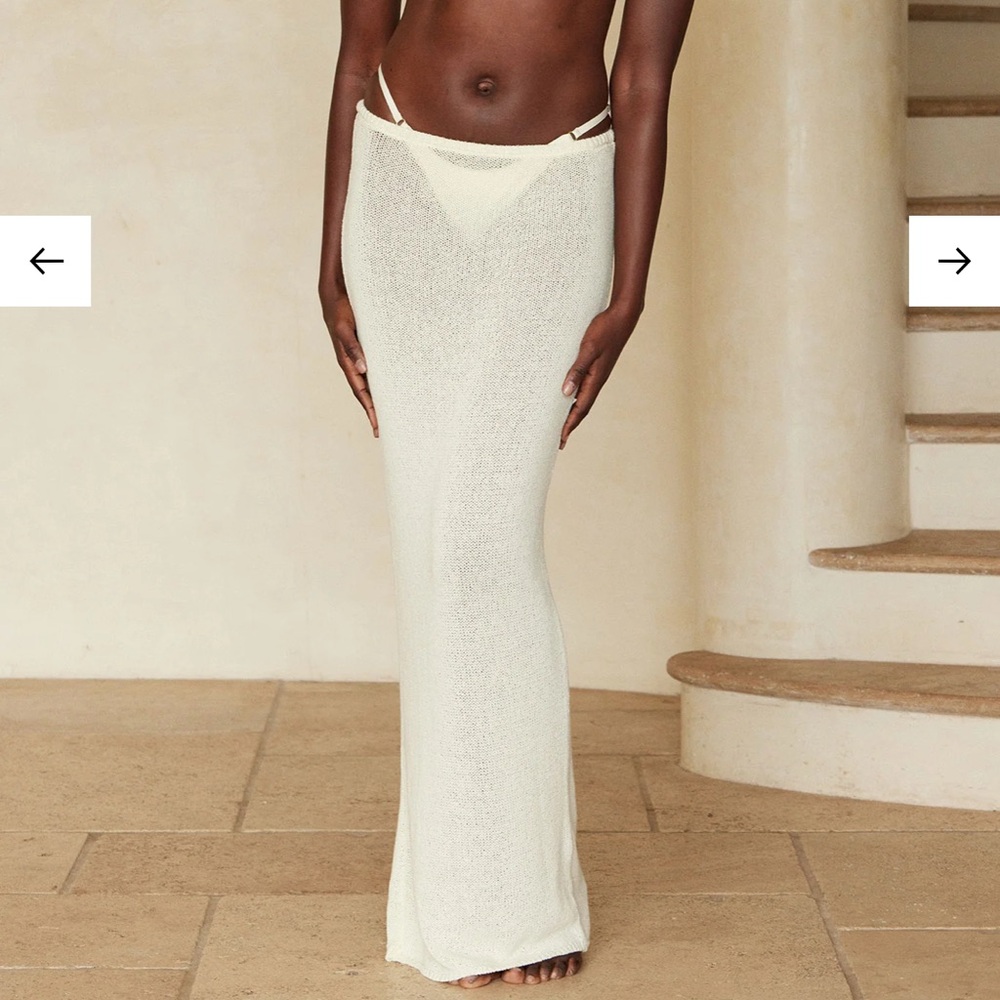 Monday Swimwear Cream FONTELINA Maxi Skirt